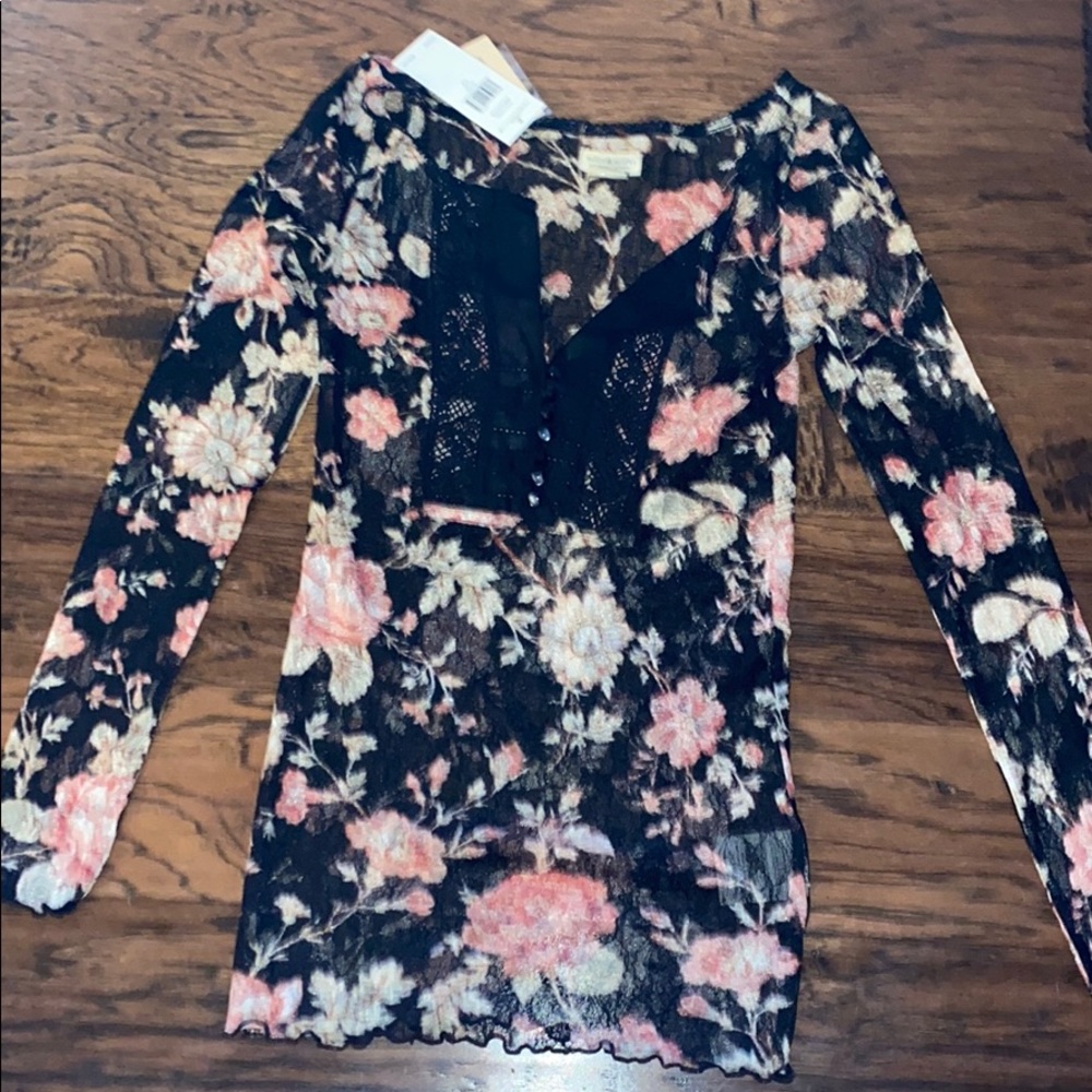 Sheer floral shirt
